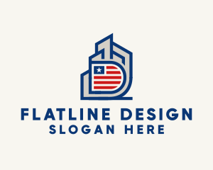 Building Flag Letter D logo