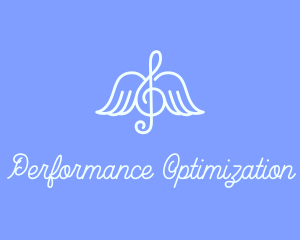 Musical Note Wings logo design