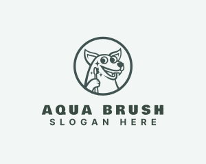 Smiling Dog Toothbrush logo design