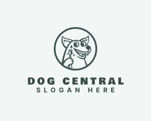 Smiling Dog Toothbrush logo design