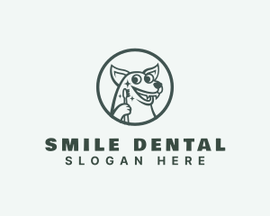 Smiling Dog Toothbrush logo design