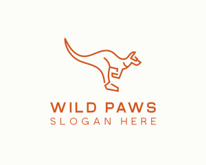 Wild Kangaroo Animal logo