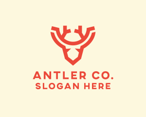 Antler Reindeer Head  logo