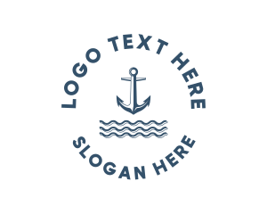 Marine Anchor Ocean  Logo