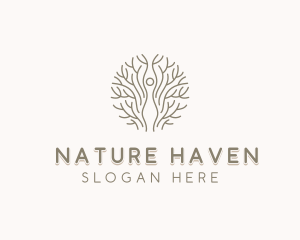 Nature Tree Woman logo design