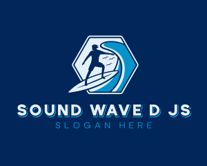 Wave Surfing Surfer logo design