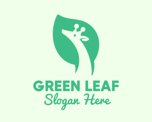 Green Giraffe Leaf logo design