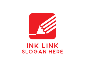 Red Pencil Writing logo design