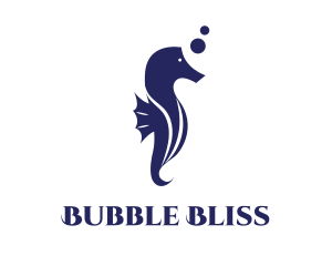 Blue Seahorse Bubble logo