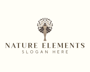  Woman Nature Tree logo design