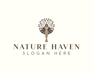  Woman Nature Tree logo design