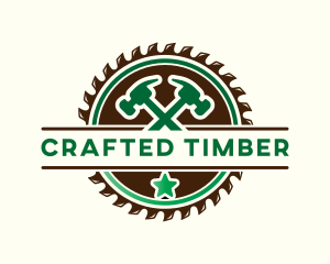 Saw Hammer Woodwork logo design