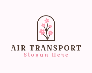 Sakura Flower Branch logo design