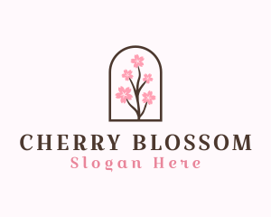 Sakura Flower Branch logo design