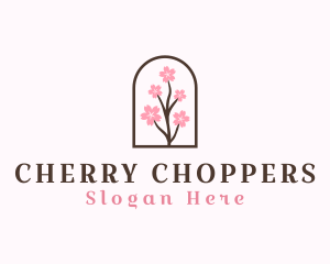 Sakura Flower Branch logo design