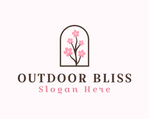 Sakura Flower Branch logo design