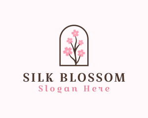 Sakura Flower Branch logo design