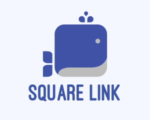 Blue Square Whale logo design