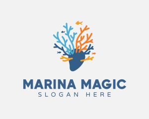 Sea Marine Coral logo design