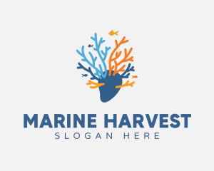 Sea Marine Coral logo design