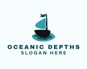 Ocean Water Sailboat logo design