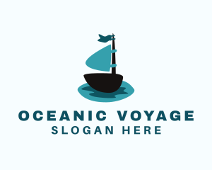 Ocean Water Sailboat logo design