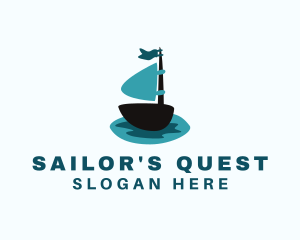 Ocean Water Sailboat logo design