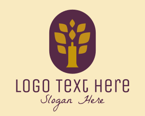 Tree - Candle Tree Leaves logo design