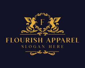 Pegasus Flourish Crest logo