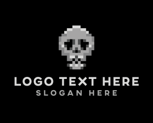 Pixel Gaming Skull logo