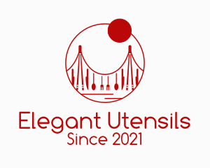 Red Cutlery Bridge logo design