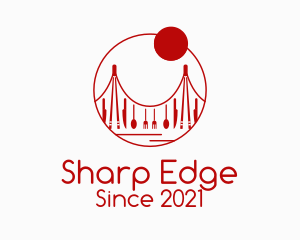 Red Cutlery Bridge logo design