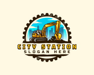 Gear City Excavator logo design