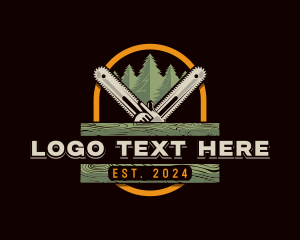 Chainsaw Pine Woodcutter logo