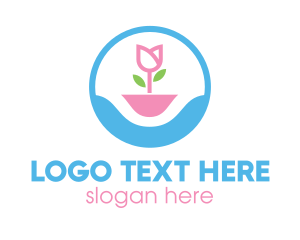 Pastel Tulip Flower logo