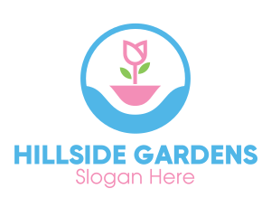 Pastel Tulip Flower Logo