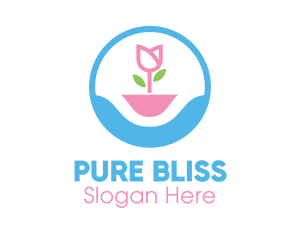 Pastel Tulip Flower Logo