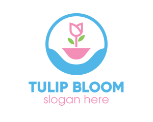 Pastel Tulip Flower logo design