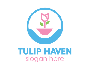 Pastel Tulip Flower logo design