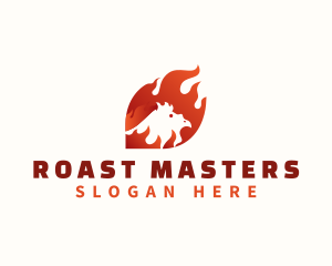 Roasted Chicken Flame logo design