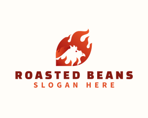 Roasted Chicken Flame logo design