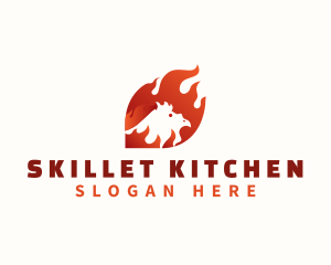 Roasted Chicken Flame logo design