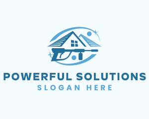 House Power Wash Sparkle logo design