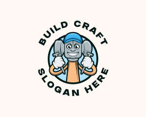 Hammer Nail Carpentry logo design