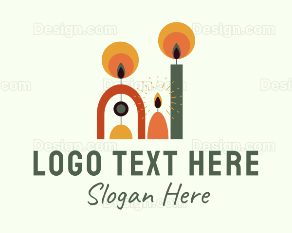 Colorful Candle Flame Logo