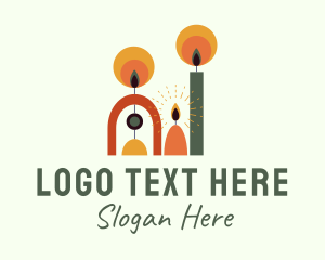 Colorful Candle Flame logo