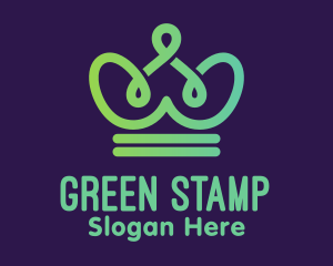 Cute Green Crown logo design