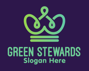 Cute Green Crown logo design