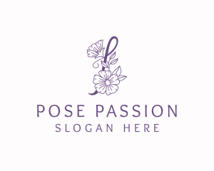 Floral Garden Letter P logo design