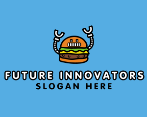 Robot Burger Snack logo design